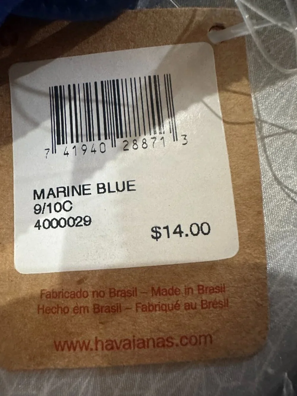 NWT Havaianas Tops Kids Marine Blue Top Flip Flops Sandal Deadstock